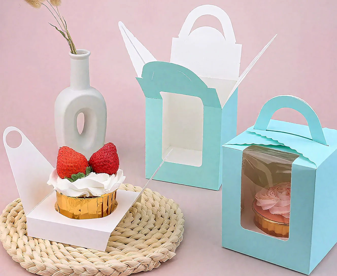 O material da caixa de papel alimentar.